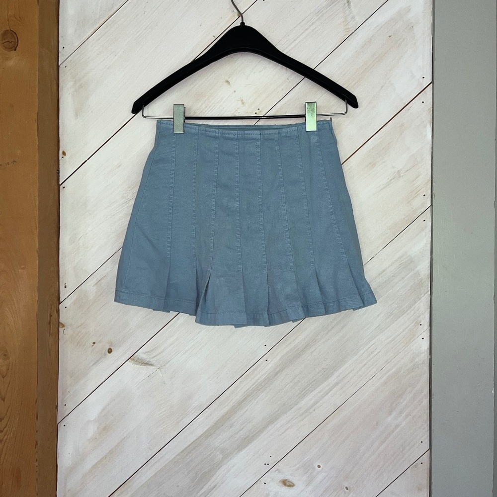 Denim Pleated Mini skirt